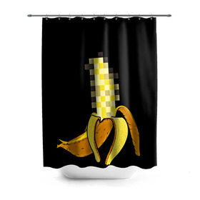 Штора 3D для ванной с принтом Банан 18+ в Кировске, 100% полиэстер | плотность материала — 100 г/м2. Стандартный размер — 146 см х 180 см. По верхнему краю — пластиковые люверсы для креплений. В комплекте 10 пластиковых колец | банан | большой банан | ххх