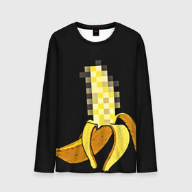 Мужской лонгслив 3D с принтом Банан 18+ в Кировске, 100% полиэстер | длинные рукава, круглый вырез горловины, полуприлегающий силуэт | Тематика изображения на принте: банан | большой банан | ххх