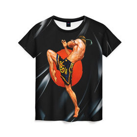 Женская футболка 3D с принтом Muay thai 4 в Кировске, 100% полиэфир ( синтетическое хлопкоподобное полотно) | прямой крой, круглый вырез горловины, длина до линии бедер | muay thai