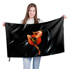 Флаг 3D с принтом Muay thai 4 в Кировске, 100% полиэстер | плотность ткани — 95 г/м2, размер — 67 х 109 см. Принт наносится с одной стороны | muay thai