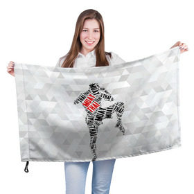 Флаг 3D с принтом Muay thai 5 в Кировске, 100% полиэстер | плотность ткани — 95 г/м2, размер — 67 х 109 см. Принт наносится с одной стороны | Тематика изображения на принте: muay thai
