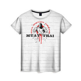 Женская футболка 3D с принтом Muay thai 7 в Кировске, 100% полиэфир ( синтетическое хлопкоподобное полотно) | прямой крой, круглый вырез горловины, длина до линии бедер | muay thai