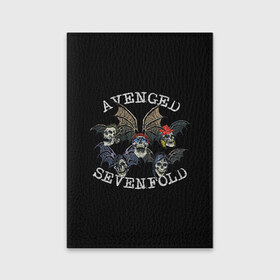 Обложка для паспорта матовая кожа с принтом Avenged Sevenfold в Кировске, натуральная матовая кожа | размер 19,3 х 13,7 см; прозрачные пластиковые крепления | Тематика изображения на принте: avenged sevenfold