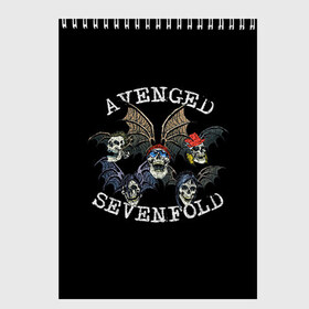 Скетчбук с принтом Avenged Sevenfold в Кировске, 100% бумага
 | 48 листов, плотность листов — 100 г/м2, плотность картонной обложки — 250 г/м2. Листы скреплены сверху удобной пружинной спиралью | avenged sevenfold