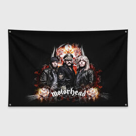 Флаг-баннер с принтом Motorhead в Кировске, 100% полиэстер | размер 67 х 109 см, плотность ткани — 95 г/м2; по краям флага есть четыре люверса для крепления | motorhead