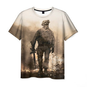 Мужская футболка 3D с принтом Call of Duty в Кировске, 100% полиэфир | прямой крой, круглый вырез горловины, длина до линии бедер | call of duty | cod | modern | mw2 | warfare