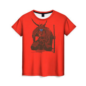 Женская футболка 3D с принтом Ронин в Кировске, 100% полиэфир ( синтетическое хлопкоподобное полотно) | прямой крой, круглый вырез горловины, длина до линии бедер | ронин | самурай | япония