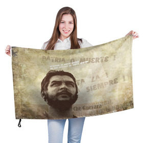 Флаг 3D с принтом Че Гевара в Кировске, 100% полиэстер | плотность ткани — 95 г/м2, размер — 67 х 109 см. Принт наносится с одной стороны | о.м.с.к. | че | че гевара