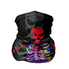 Бандана-труба 3D с принтом Скелет в Кировске, 100% полиэстер, ткань с особыми свойствами — Activecool | плотность 150‒180 г/м2; хорошо тянется, но сохраняет форму | bodyart | faceart | helloween | аквагрим | боди арт | бодиарт | замок | ключ | неоновый | свет | сердце | скелет | фейсарт | хэллоуин | череп
