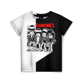 Детская футболка 3D с принтом Ramones 1 в Кировске, 100% гипоаллергенный полиэфир | прямой крой, круглый вырез горловины, длина до линии бедер, чуть спущенное плечо, ткань немного тянется | joey ramone | punk | джоуи рамон | панк | рамонез | рамонес