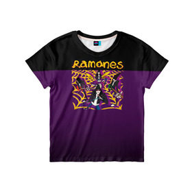 Детская футболка 3D с принтом Ramones 4 в Кировске, 100% гипоаллергенный полиэфир | прямой крой, круглый вырез горловины, длина до линии бедер, чуть спущенное плечо, ткань немного тянется | joey ramone | punk | джоуи рамон | панк | рамонез | рамонес