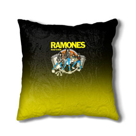 Подушка 3D с принтом Ramones 6 в Кировске, наволочка – 100% полиэстер, наполнитель – холлофайбер (легкий наполнитель, не вызывает аллергию). | состоит из подушки и наволочки. Наволочка на молнии, легко снимается для стирки | Тематика изображения на принте: 