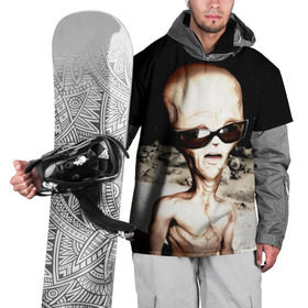 Накидка на куртку 3D с принтом Пришелец в Кировске, 100% полиэстер |  | Тематика изображения на принте: инопланетянин | космос | очки | пришелец