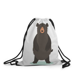 Рюкзак-мешок 3D с принтом Мишаня в Кировске, 100% полиэстер | плотность ткани — 200 г/м2, размер — 35 х 45 см; лямки — толстые шнурки, застежка на шнуровке, без карманов и подкладки | животные | медведь | миша | мишка
