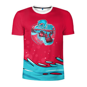 Мужская футболка 3D спортивная с принтом Water Elemental в Кировске, 100% полиэстер с улучшенными характеристиками | приталенный силуэт, круглая горловина, широкие плечи, сужается к линии бедра | 