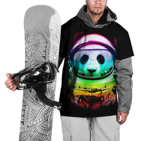 Накидка на куртку 3D с принтом Панда космонавт в Кировске, 100% полиэстер |  | Тематика изображения на принте: астронавт | звезды | космонавт | космос | панда | радуга