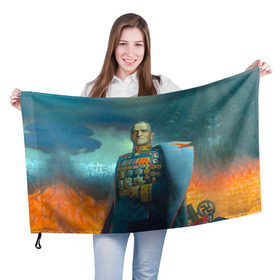 Флаг 3D с принтом Жуков в Кировске, 100% полиэстер | плотность ткани — 95 г/м2, размер — 67 х 109 см. Принт наносится с одной стороны | 9 мая | великая отечественная | великая отечественная война | вов | день победы | жуков | маршал | победа