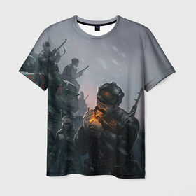Мужская футболка 3D с принтом Солдаты в Кировске, 100% полиэфир | прямой крой, круглый вырез горловины, длина до линии бедер | 9 мая | великая отечественная | великая отечественная война | вов | день победы | победа | солдаты