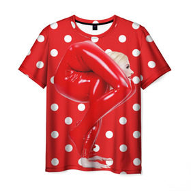 Мужская футболка 3D с принтом Гибкость в Кировске, 100% полиэфир | прямой крой, круглый вырез горловины, длина до линии бедер | белый | германия | гибкость | горошек | девушка | красный | латекс | юлия гюнтель