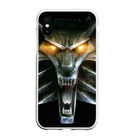 Чехол для iPhone XS Max матовый с принтом Волк в Кировске, Силикон | Область печати: задняя сторона чехла, без боковых панелей | волк | железный | зверь | койот | металл | серебро