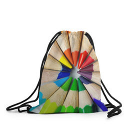 Рюкзак-мешок 3D с принтом Карандаши в Кировске, 100% полиэстер | плотность ткани — 200 г/м2, размер — 35 х 45 см; лямки — толстые шнурки, застежка на шнуровке, без карманов и подкладки | карандаш | радуга | разноцветная | цветная