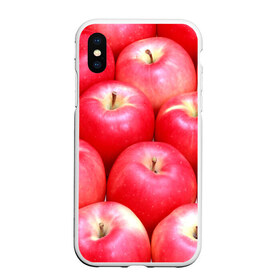 Чехол для iPhone XS Max матовый с принтом Яблоки в Кировске, Силикон | Область печати: задняя сторона чехла, без боковых панелей | красные | плоды | уражай | фрукты | яблоки