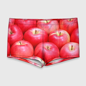 Мужские купальные плавки 3D с принтом Яблоки в Кировске, Полиэстер 85%, Спандекс 15% |  | красные | плоды | уражай | фрукты | яблоки