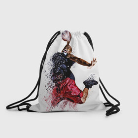 Рюкзак-мешок 3D с принтом Баскетбол в Кировске, 100% полиэстер | плотность ткани — 200 г/м2, размер — 35 х 45 см; лямки — толстые шнурки, застежка на шнуровке, без карманов и подкладки | 