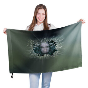 Флаг 3D с принтом Мэрилин Мэнсон в Кировске, 100% полиэстер | плотность ткани — 95 г/м2, размер — 67 х 109 см. Принт наносится с одной стороны | marilyn manson мэрилин мэнсон | музыка | рок | шок рокер