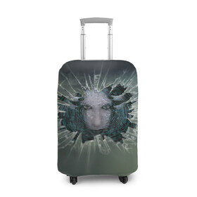 Чехол для чемодана 3D с принтом Мэрилин Мэнсон в Кировске, 86% полиэфир, 14% спандекс | двустороннее нанесение принта, прорези для ручек и колес | marilyn manson мэрилин мэнсон | музыка | рок | шок рокер