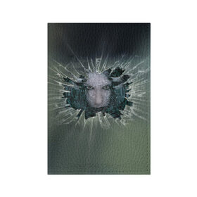 Обложка для паспорта матовая кожа с принтом Мэрилин Мэнсон в Кировске, натуральная матовая кожа | размер 19,3 х 13,7 см; прозрачные пластиковые крепления | Тематика изображения на принте: marilyn manson мэрилин мэнсон | музыка | рок | шок рокер