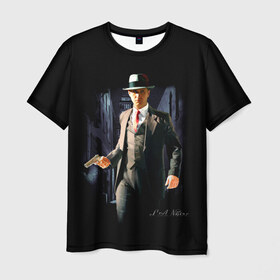 Мужская футболка 3D с принтом L.A. Noire в Кировске, 100% полиэфир | прямой крой, круглый вырез горловины, длина до линии бедер | los angeles | лос анджелес | нуар