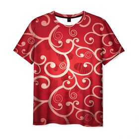 Мужская футболка 3D с принтом Background в Кировске, 100% полиэфир | прямой крой, круглый вырез горловины, длина до линии бедер | hearts | red | romantic | valentine | прикольные | сердечки | фон