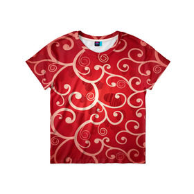 Детская футболка 3D с принтом Background в Кировске, 100% гипоаллергенный полиэфир | прямой крой, круглый вырез горловины, длина до линии бедер, чуть спущенное плечо, ткань немного тянется | hearts | red | romantic | valentine | прикольные | сердечки | фон