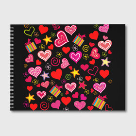 Альбом для рисования с принтом Любовь в Кировске, 100% бумага
 | матовая бумага, плотность 200 мг. | love is | любовь | подарки | сердца
