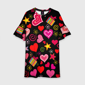 Детское платье 3D с принтом Любовь в Кировске, 100% полиэстер | прямой силуэт, чуть расширенный к низу. Круглая горловина, на рукавах — воланы | love is | любовь | подарки | сердца