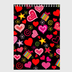Скетчбук с принтом Любовь в Кировске, 100% бумага
 | 48 листов, плотность листов — 100 г/м2, плотность картонной обложки — 250 г/м2. Листы скреплены сверху удобной пружинной спиралью | love is | любовь | подарки | сердца