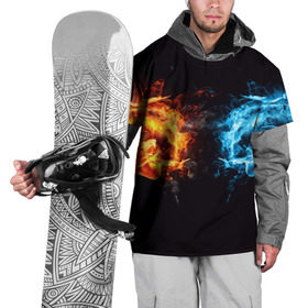 Накидка на куртку 3D с принтом Лёд и пламя в Кировске, 100% полиэстер |  | Тематика изображения на принте: вода | красный | лёд и пламя | огонь | руки | синий | столкновение | удар