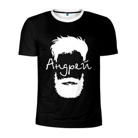 Мужская футболка 3D спортивная с принтом Андрей борода в Кировске, 100% полиэстер с улучшенными характеристиками | приталенный силуэт, круглая горловина, широкие плечи, сужается к линии бедра | hipster | андрей | борода | имена | имя | хипстер | хисптеры
