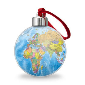 Ёлочный шар с принтом Карта в Кировске, Пластик | Диаметр: 77 мм | Тематика изображения на принте: map | world | глобус | мир | россия