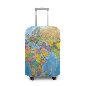 Чехол для чемодана 3D с принтом Карта в Кировске, 86% полиэфир, 14% спандекс | двустороннее нанесение принта, прорези для ручек и колес | map | world | глобус | мир | россия