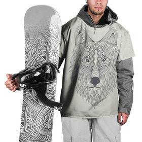 Накидка на куртку 3D с принтом Волк-шаман в Кировске, 100% полиэстер |  | Тематика изображения на принте: wolf | волк | животные | узоры | шаман