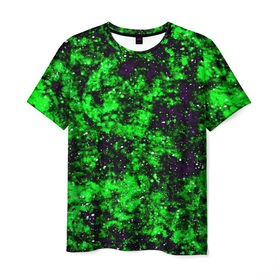 Мужская футболка 3D с принтом Green color в Кировске, 100% полиэфир | прямой крой, круглый вырез горловины, длина до линии бедер | гранж | зеленый | краска | новые | текстуры | цветные