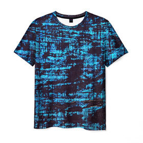 Мужская футболка 3D с принтом Джинсовый в Кировске, 100% полиэфир | прямой крой, круглый вырез горловины, длина до линии бедер | Тематика изображения на принте: blue | grunge | джинсы | краска