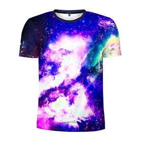 Мужская футболка 3D спортивная с принтом Галактика в Кировске, 100% полиэстер с улучшенными характеристиками | приталенный силуэт, круглая горловина, широкие плечи, сужается к линии бедра | new | вселенная | звезды | космос | новые | прикольные