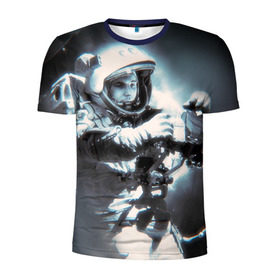 Мужская футболка 3D спортивная с принтом Гагарин 5 в Кировске, 100% полиэстер с улучшенными характеристиками | приталенный силуэт, круглая горловина, широкие плечи, сужается к линии бедра | 12 апреля | гагарин | день космонавтики | космонавт | космонавтика | космос | юра | юрий
