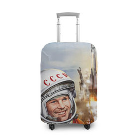 Чехол для чемодана 3D с принтом Гагарин 8 в Кировске, 86% полиэфир, 14% спандекс | двустороннее нанесение принта, прорези для ручек и колес | 12 апреля | гагарин | день космонавтики | космонавт | космонавтика | космос | юра | юрий