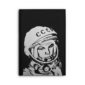 Обложка для автодокументов с принтом Гагарин 9 в Кировске, натуральная кожа |  размер 19,9*13 см; внутри 4 больших “конверта” для документов и один маленький отдел — туда идеально встанут права | 12 апреля | гагарин | день космонавтики | космонавт | космонавтика | космос | юра | юрий