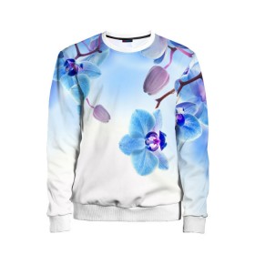 Детский свитшот 3D с принтом Голубая орхидея в Кировске, 100% полиэстер | свободная посадка, прямой крой, мягкая тканевая резинка на рукавах и понизу свитшота | голубая орхидея | красота | орхидеи | природа | цветок | цветочек | цветы