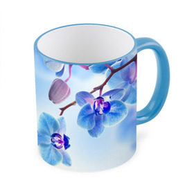 Кружка 3D с принтом Голубая орхидея в Кировске, керамика | ёмкость 330 мл | голубая орхидея | красота | орхидеи | природа | цветок | цветочек | цветы